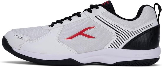 HUNDRED Court Star Non-Marking Professionele Badminton Schoenen voor Heren (Wit/Zwart, EU 42/UK 8/US 9) | X-Cushion Bescherming | Geschikt voor Zaaltennis/Squash/Tafeltennis/Basketbal & Padel