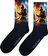 Brandweer vuur - verjaardag cadeau - Moederdag - Vaderdag - opkikkertje - kerst cadeau sokken - valentijnsdag - Sokken waar je vrolijk van wordt - leuke sokken voor heren en dames - leuk cadeau - maat 37-44