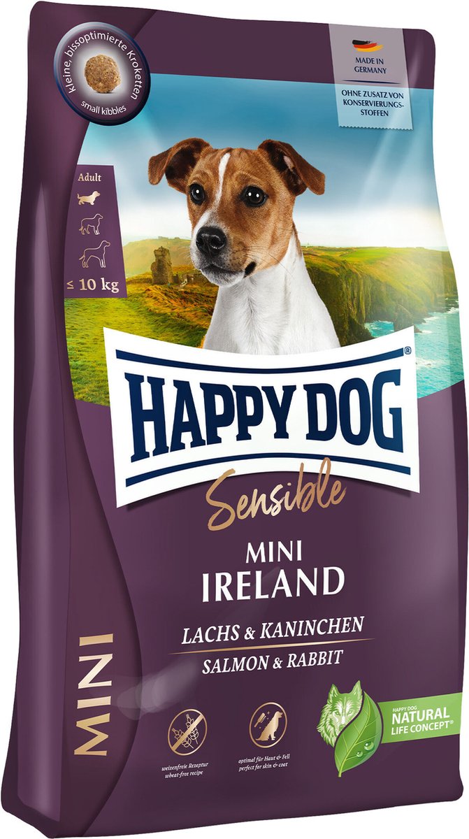 Happy Dog Happy Dog - Sensible Mini Ierland - Zalm en Konijn - 800 gram