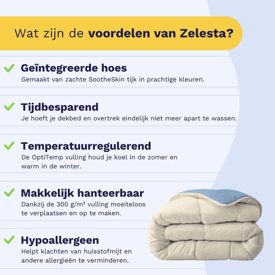 Zelesta Royalbed Bluefog & Sand Beach 140x200cm - Dekbed zonder overtrek - 30 dagen proefslapen - Wasbaar hoesloos dekbed - Bedrukt dekbed - All year zomerdekbed & winterdekbed van Zelesta — afbeelding 4
