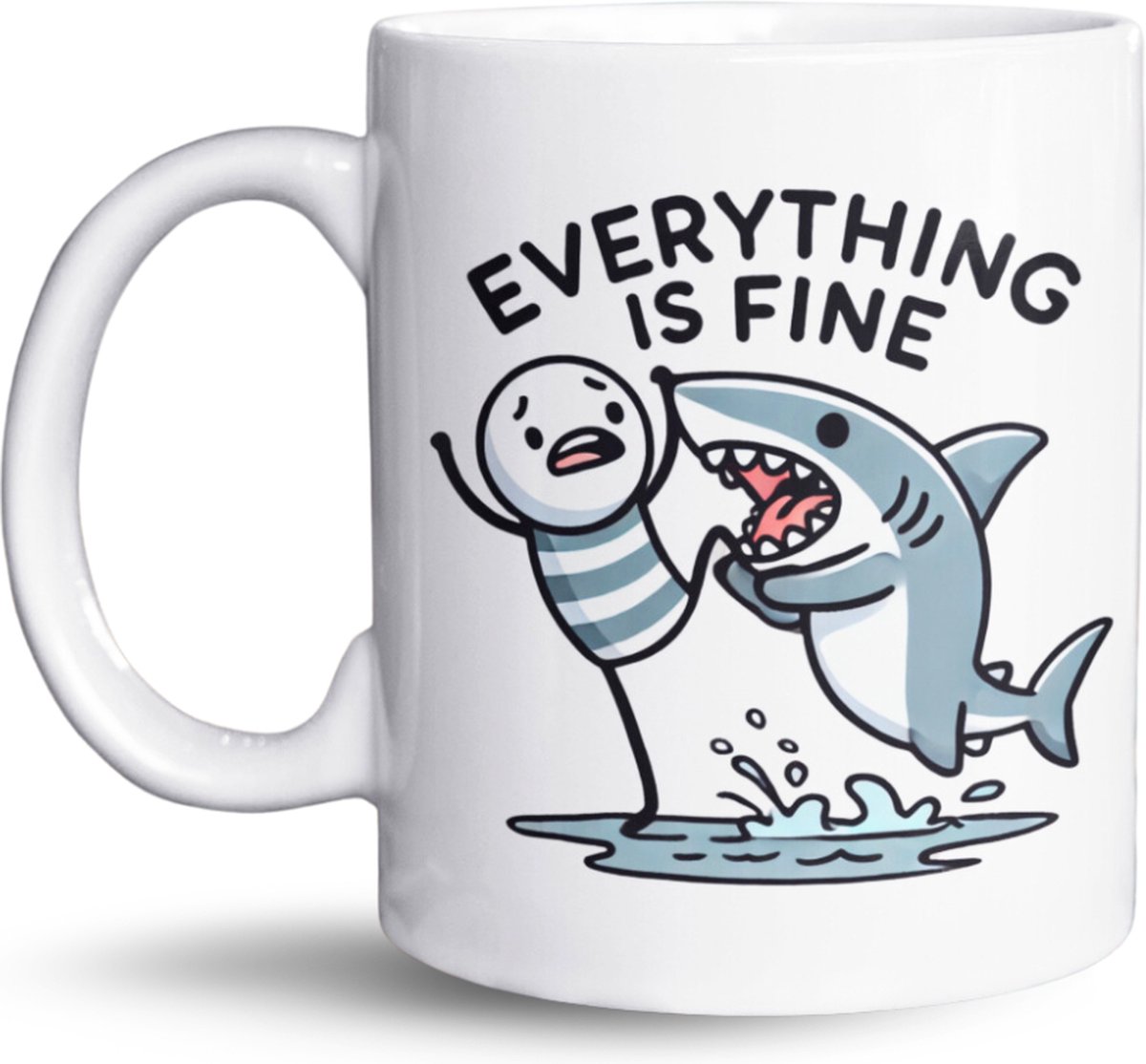 NietMokken.nl - Leuke Mok 325 ml - Everything is Fine - Humor Mok - Grappige Beker - Ideaal als Cadeau voor Vrienden of Collega's - Perfect voor Thuis of Kantoor - Sarcastische Tas - Cadeautip voor Mannen en Vrouwen - Beker