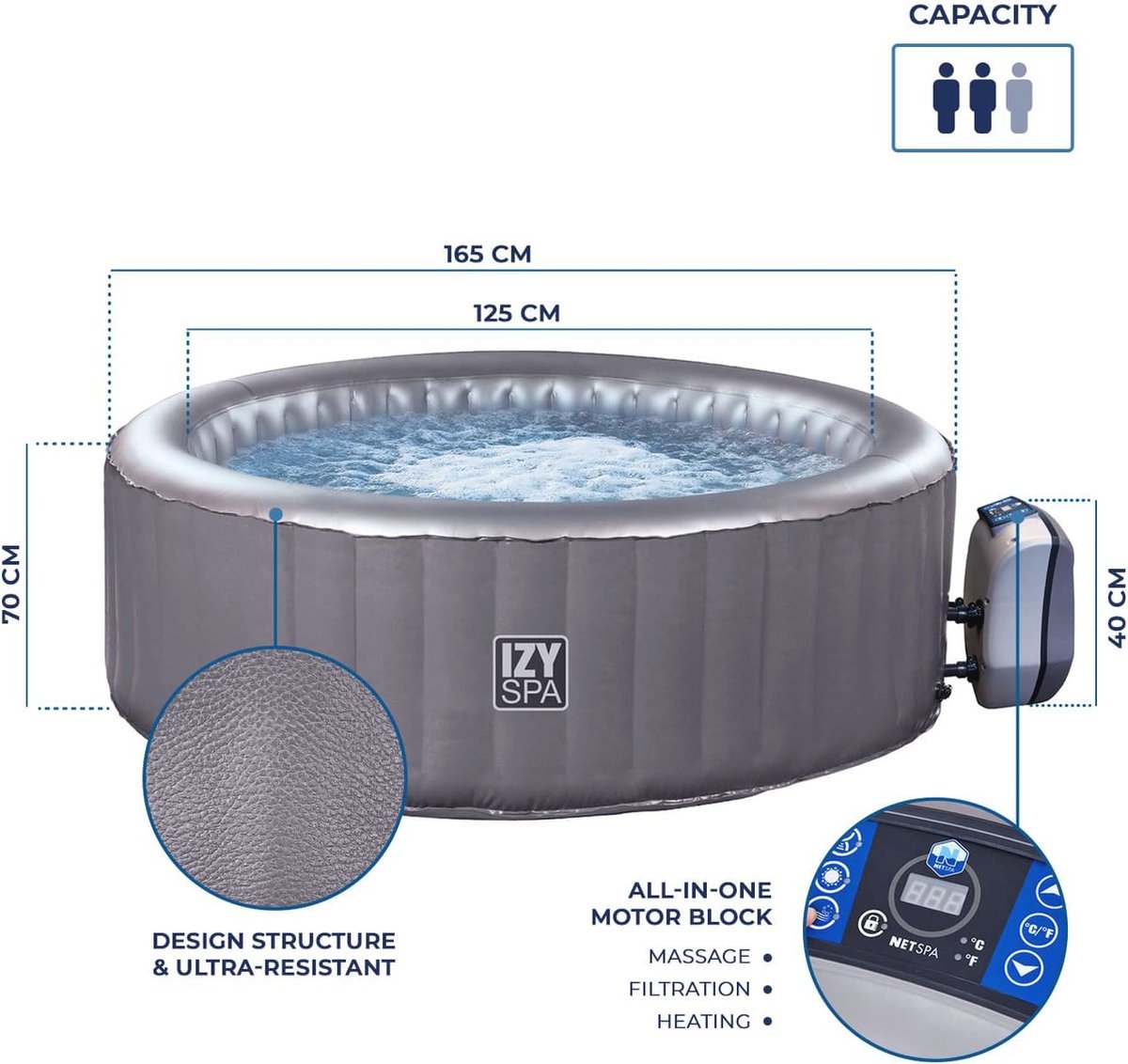 Opblaasbare Spa met Veiligheidsfuncties en Eenvoudig - afbeelding 2