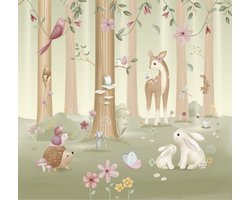 Little Dutch Fairy Garden Fotobehang - Dieren - 2,80x3m - Groen