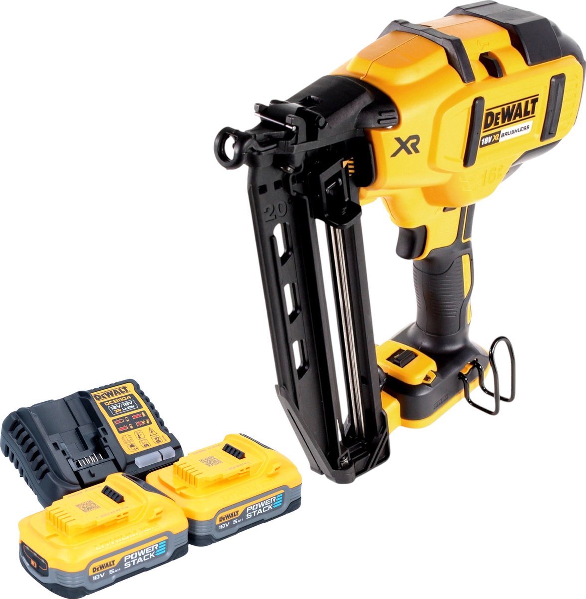 DeWalt DCN 660 H2 accu spijkerapparaat 18V 32 - 63 mm borstelloos + 2x Powerstack accu 5.0 Ah + lader
