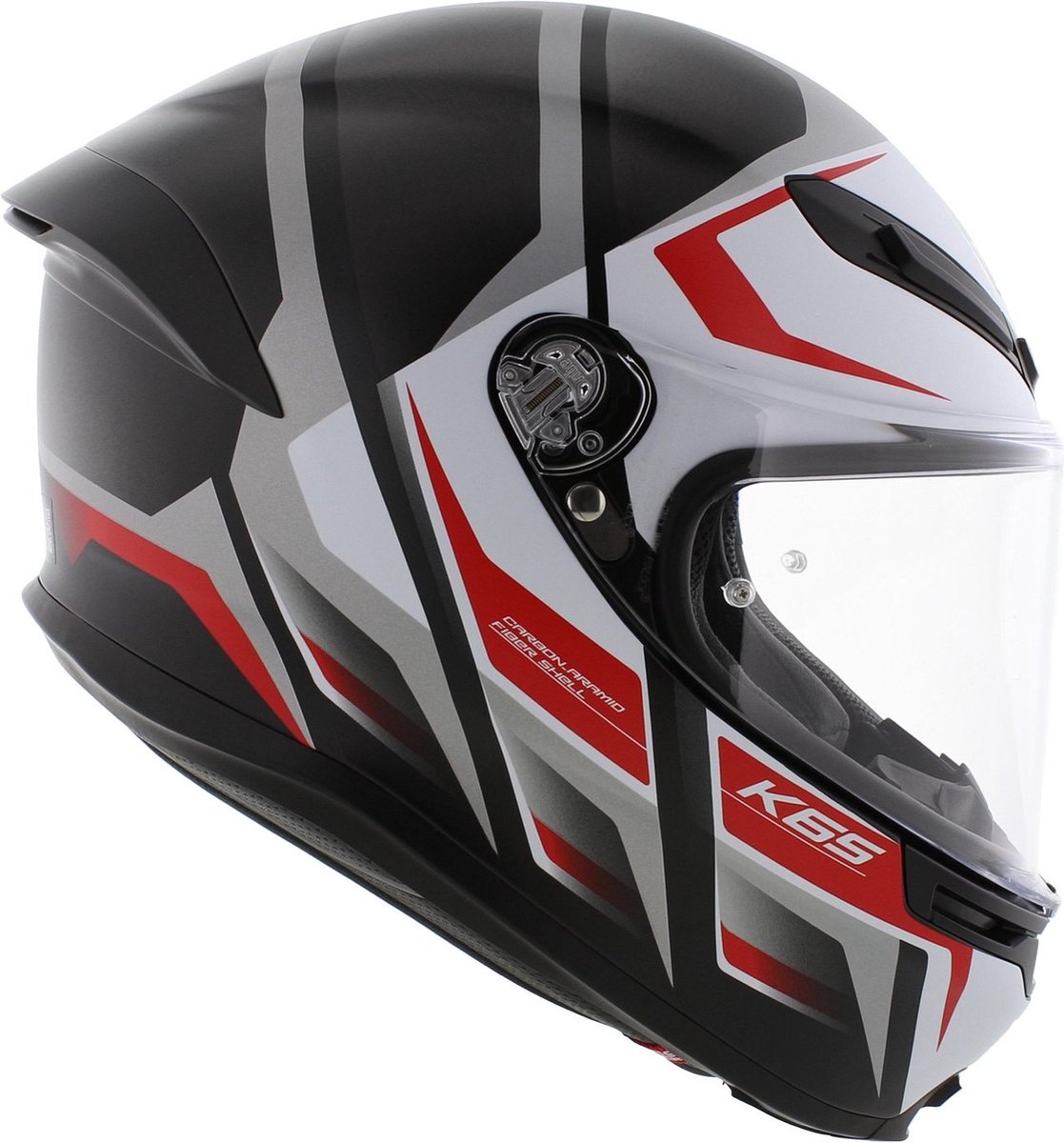 AGV K6 S Karve Mat Zwart Rood Wit Integraalhelm - Maat M - Helm – foto 7