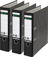 Leitz 180° Ordner Klassiek Gewolkt A4 - Rugbreedte van 80mm - Voordeelverpakking (3 stuks) - Zwart
