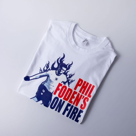 T-shirt On Fire de Phil Foden - Wit - Enfants - 152