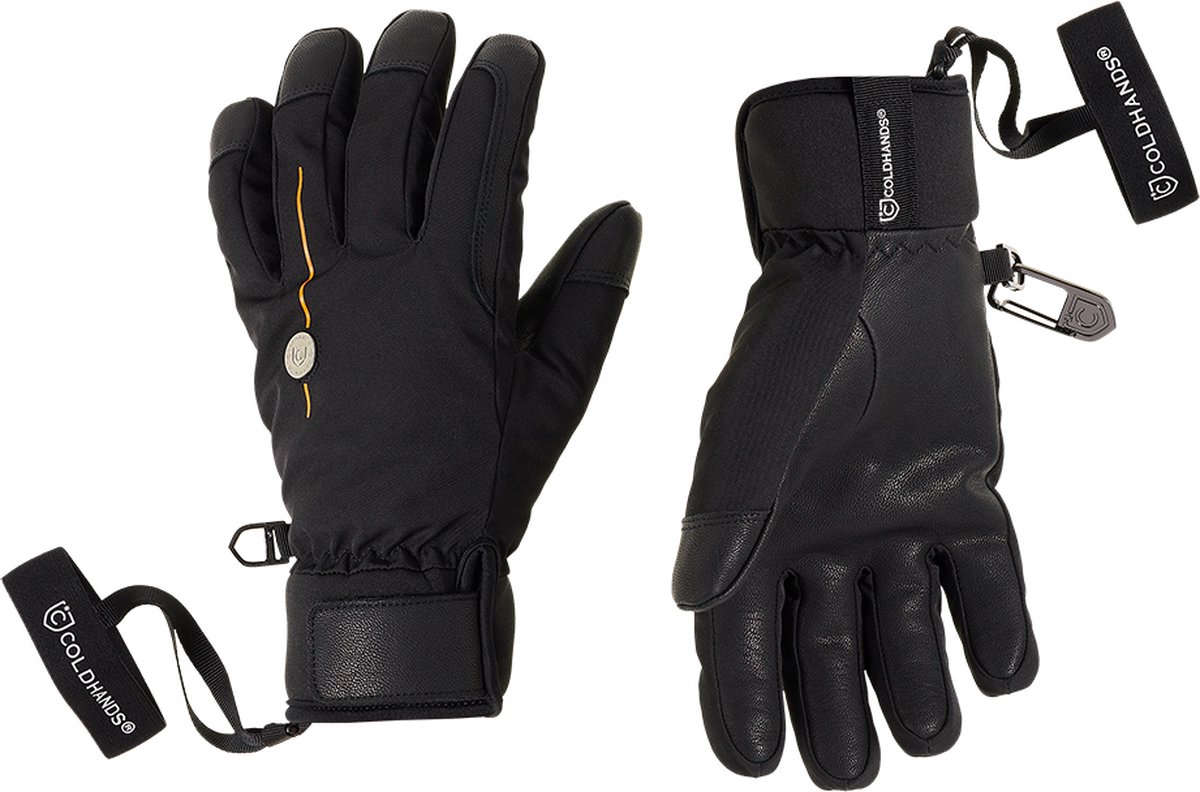 Skihandschoen, softshell, wind-waterafstotend, lederen palm, uitstekende grip, comfort, actief gebruik, uitstekende pasvorm, ademend materiaal, warmte, vochtafvoerend, anti-pilling fleece voering, nauwsluitende man, C®-haak, polsband.