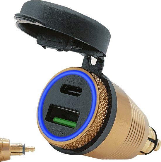 ProRide USB C Lader Motor - Din Hella - PD/QC3.0 - 12V/24V - Motor USB ...