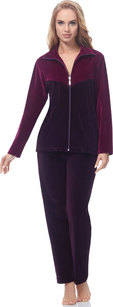 Merry Style – Dames Huispak – Vrijetijdspak – Velours – MS-MG-F-SUIT-n – Blauw – XXL