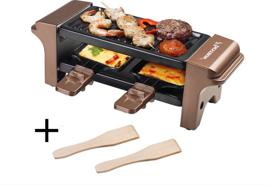 Mini Gril Raclette Cuisson Conviviale Revêtement Anti-Adhésif Puissance 350 W