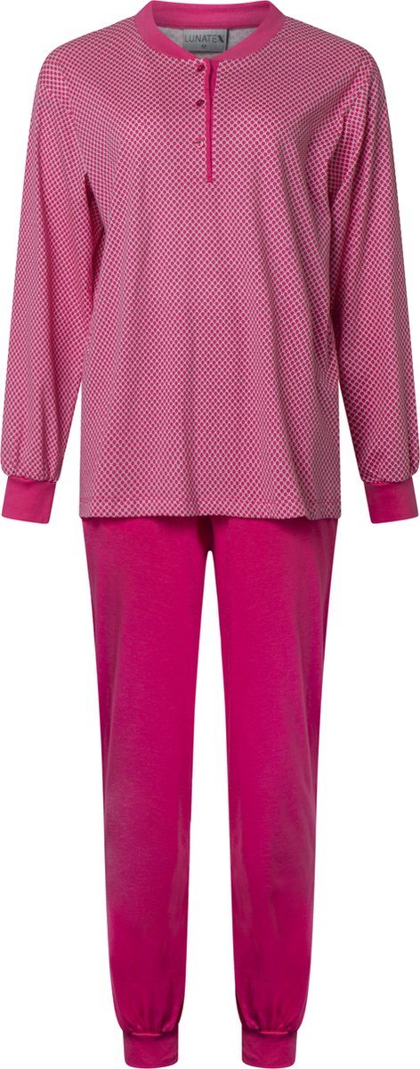 Lunatex dames pyjama 124247 - all season - roze