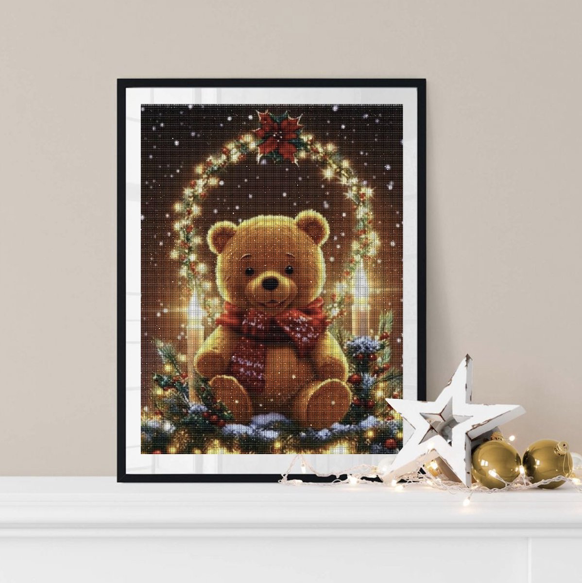 Paintd Diamond Painting Volwassenen Kinderen - Kerstmis kerst beer - 30x40 - Vierkante steentje — afbeelding 2