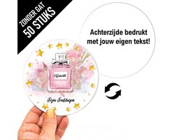 50 stuks gepersonaliseerde ronde Kerst labels kaarten Parfumerie winkel feestdagen bedankt vertrouwen - 12CM zonder gat zonder envelop met eigen naam tekst - kaartjes parfum bedrijven geuren verkoop klanten Kerstmis bedankjes bedrijf visitekaartjes
