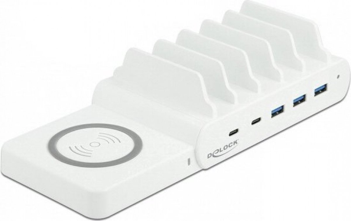 USB en draadloze oplader 2 x USB Type-C PD + 3 X USB Type-A met 110 W