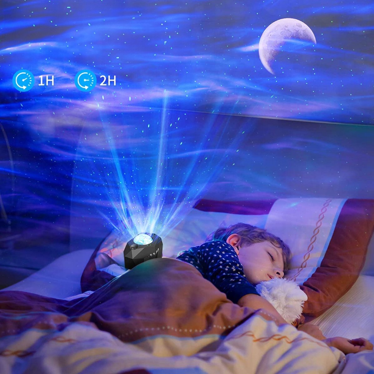 Projector met Poollicht, Sterrenhemel en Maan - Bluetooth Speaker + Afstandsbediening! – foto 8