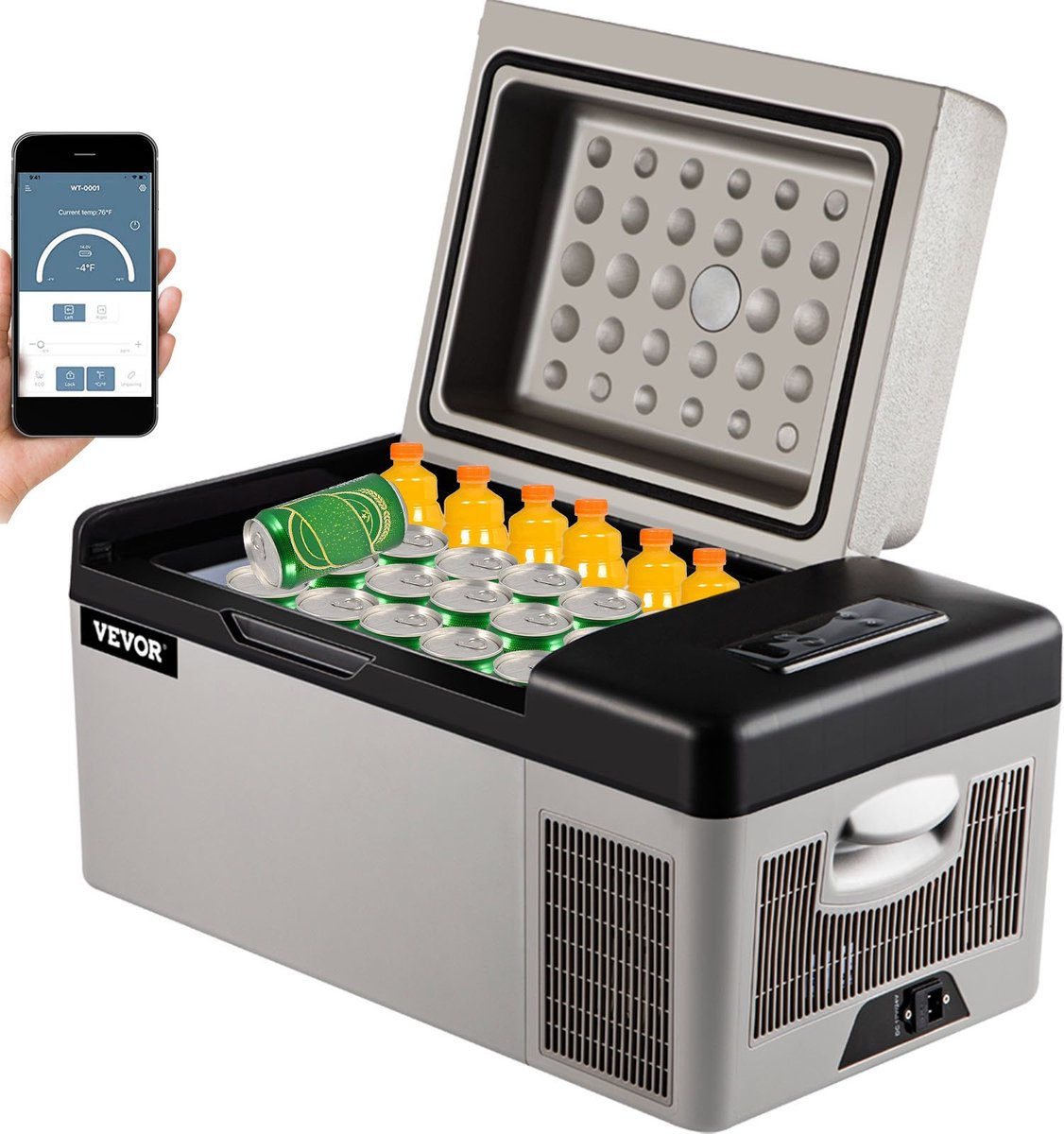 Ariqo Auto Koelbox - Koelkast - Autokoelkast - Met App Bediening - Mini Vriezer - Draagbaar - 20L - 12V 230V - Bereik tot -20℃