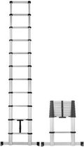 Bol.com Facas Telescopische Ladder - Telescopische Vouwladder - 26 m Werkhoogte - 9 treden - Aluminium aanbieding