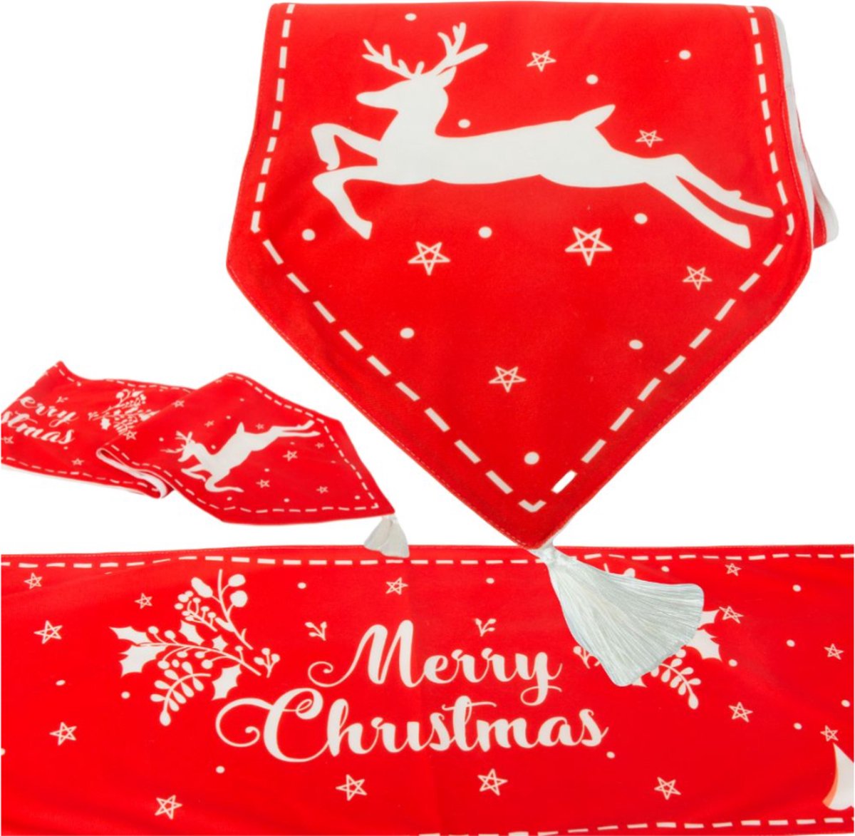Actie4you® - kerstmis - kerstversiering – Tafellper - Tafelkleed - kersttafel - kerst tafelkleed - tafellopers – 220CM x 35CM – Rendier