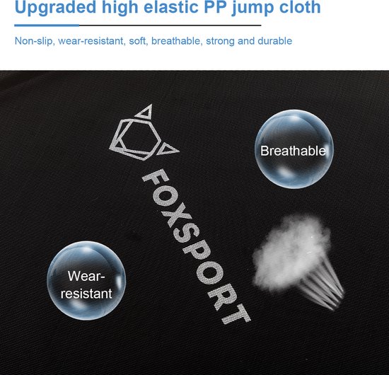 FOXSPORT Kinder Trampoline - Trampoline met Elastieken - Outdoor - Buitenspeelgoed - Trampoline met veiligheidsnet - 110 cm Veiligheidsnet - 150 cm