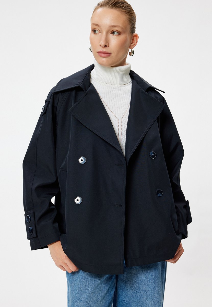 Normaal Met knoppen Trenchcoat Blauw