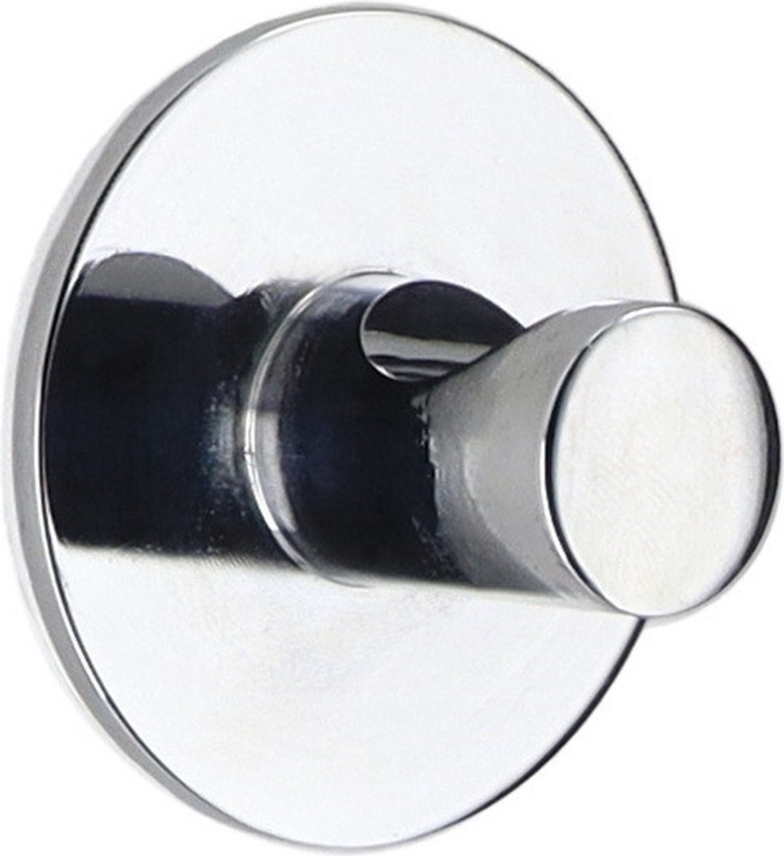 Tendance Plakhaakje rond - 1x stuks - Diameter 4 cm - Zelfklevende ophang haakjes - zink - zilver - keuken/badkamer haken