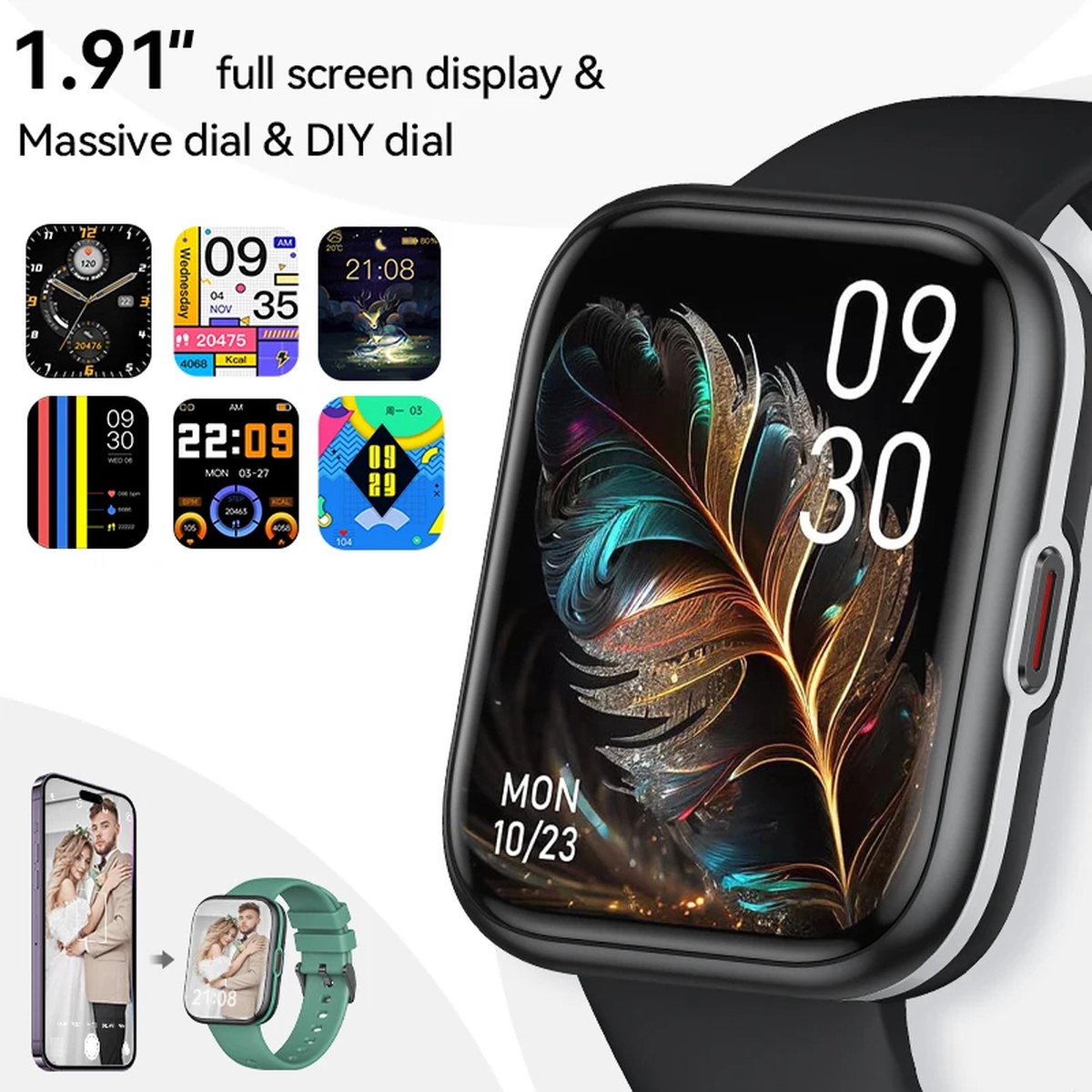 Afbeelding 3 van 2024 NFC Smartwatch Vrouwen & Mannen - Bluetooth Call, AI Stemassistent, Sport & Fitness Tracker, Waterdichte Smartwatch met Armband, Gezondheidstracker, Activiteitenmonitor, Slimme Horloge, Hartslagmeter, Stappenteller, Wearable Technologie
