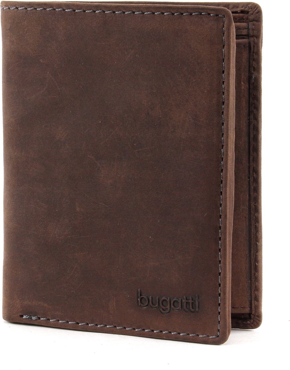 bugatti Leren Portemonnee Hunter Coin Wallet Combi Style 13CC Brown Bruine