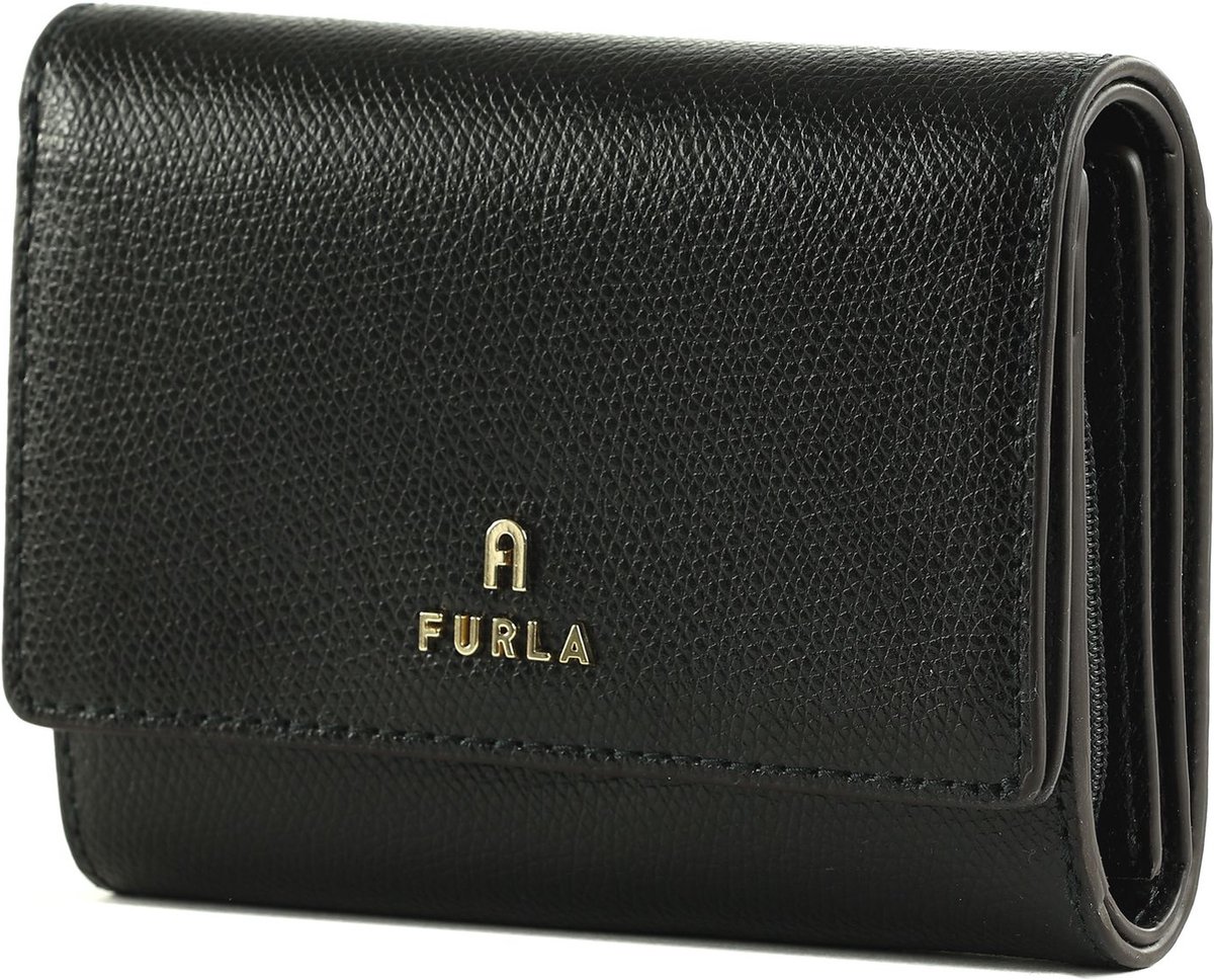 FURLA Leren Portemonnee Camelia Compact Wallet Nero Zwart