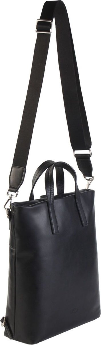 JOST Leren Rugzak Schoudertas Arva X-Change Bag Black Zwart