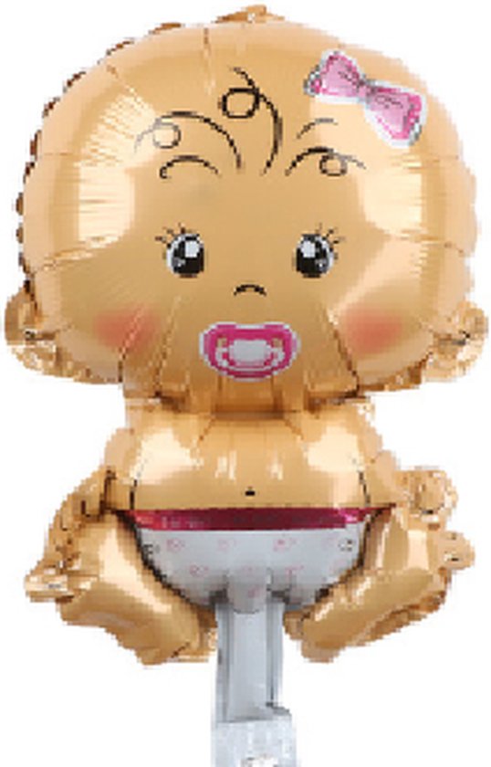 Baby ballon - 68x45cm - Roze - Folie ballon - Themafeest - Babyshower - Geboorte - It's a Girl - Versiering - Ballonnen - Helium ballon - Geboorte Cadeau Meisje - Kraam Ballon - Babyshower versiering - Baby shower folie ballonnen