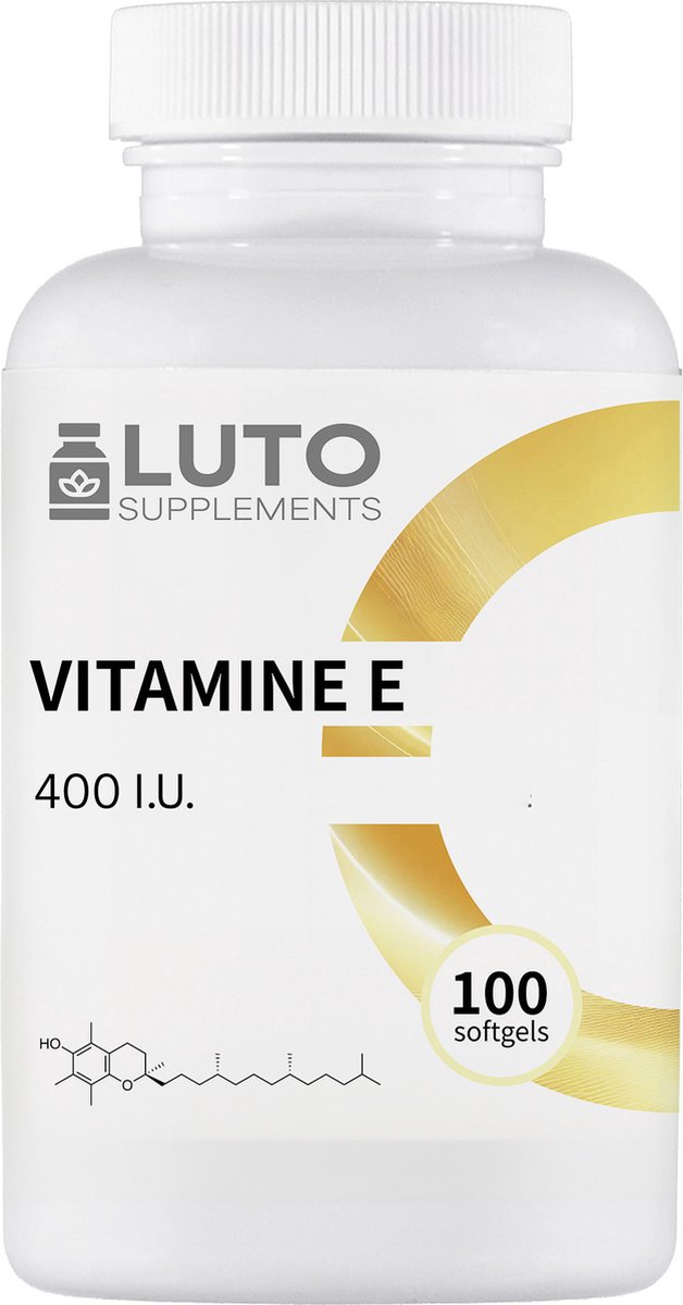 Goedkoopste Vitamine E 400 I.U. - 269mg D-alfa-tocoferol - Premium Natuurlijke Vitamine E uit Zonnebloemen - hoog gedoseerd - 100 softgels - Luto Supplements
