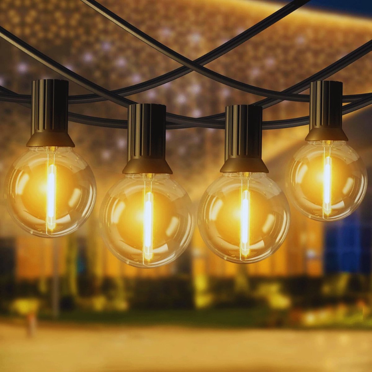 FARNY 36 Meter Lichtsnoer Buiten - Waterdichte LED Lichtketting Met 60+2 G40 Gloeilampen Voor Tuin - Bruiloft - Kerst En Feestdecoratie