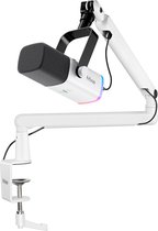FIFINE - TAM8 - Microphone de studio USB / XLR - Bras flexible (BM88) - Avec passe-câbles - Convient pour PC/PS4/PS5 - RVB - Podcast - Gaming - Streaming - Wit