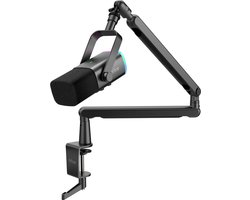 FIFINE - TAM8 - USB / XLR Studio microfoon - Flexibele Arm ( BM88 ) - Met kabelgoot - Geschikt voor PC/PS4/PS5 - RGB - Podcast - Gaming - Streaming - Zwart