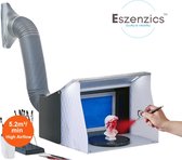 Eszenzics™ Spuitcabine EX7 - Airbrush - Afzuiging - 4xLED verlichting - Dubbele ventilator - Vervangbare filters - Compact en draagbaar - Verfspuitcabine