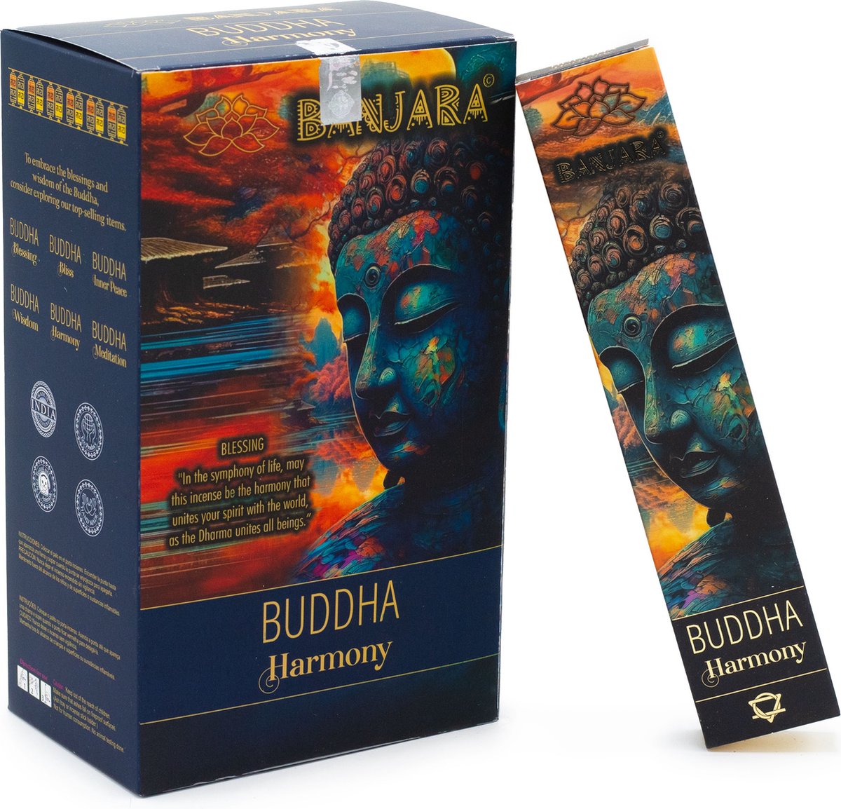 Banjara - Buddha Harmony - cederhout - frankincense - wierook - geurstokjes - doos 12 stuks