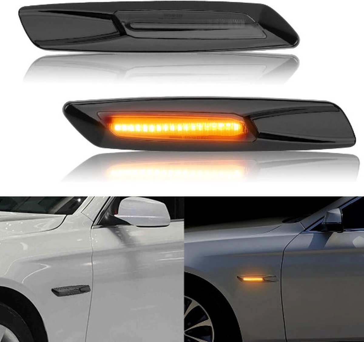 Led Knipperlicht Geschikt voor BMW 1-3-5 Serie Dynamisch Black Tuning Edition knipperlicht BMW E60 E90 E91 E82 Etc.