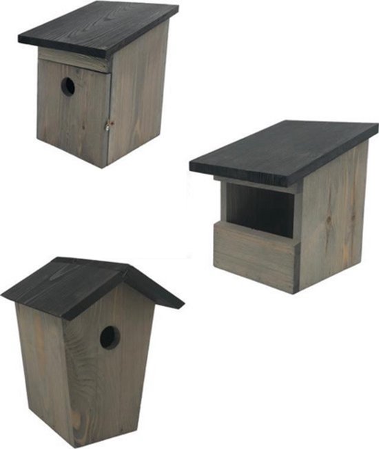 GARDEN SPIRIT Vogelhuisje set van 3 - Nestkast Roodborstje Koolmees