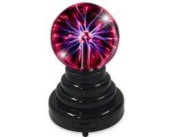 foto van PartyFunLights - Plasmabol met lichteffecten - reageert op aanraking - werkt op USB en batterijen - hoogte 14 cm