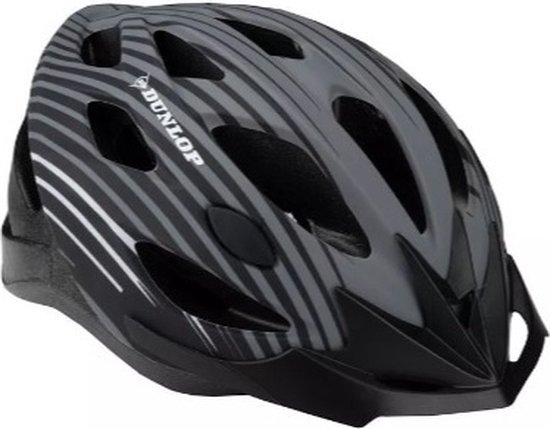 Dunlop Fietshelm Grijs/Zwart (Maat L / 58-61 CM) Helm - Biking Accessoire, Veiligheid - Mountainbike