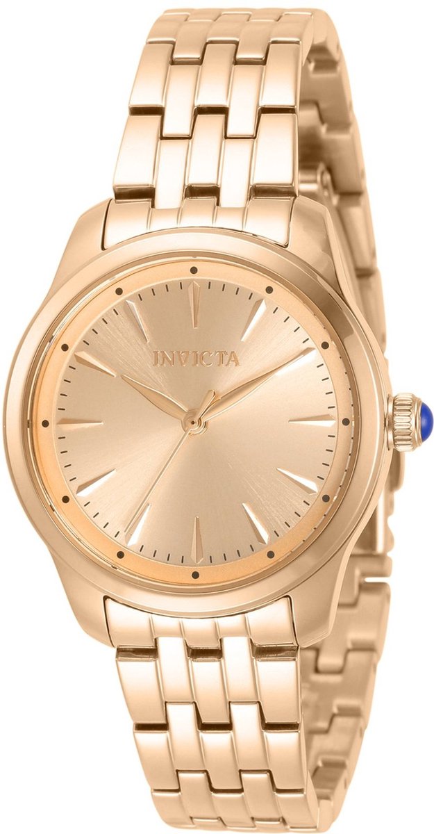 Invicta Angel 31089 Dames Horloge - Waterdicht - Analoog - Quartz Uurwerk - Roestvrij Staal met rosegouden Wijzerplaat - 33mm