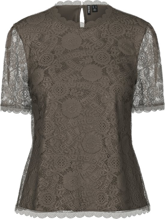 PIECES - PCOLLINE SS LACE TOP NOOS - Dames - T-shirts