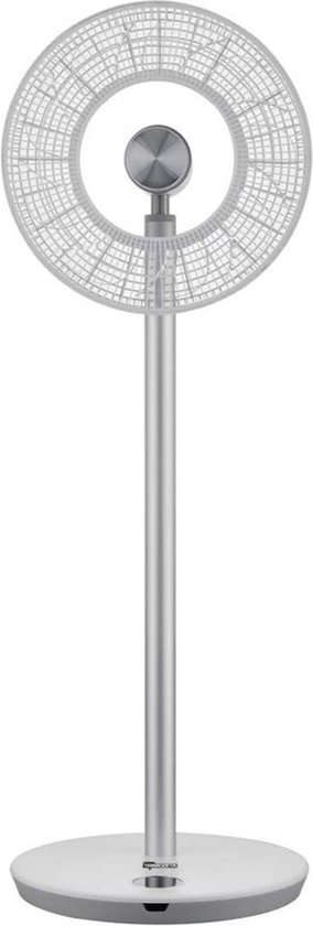 Draadloze statiefventilator titanium met 3 ventilatiemodi, 12 snelheden, 15 uur batterijduur, timer