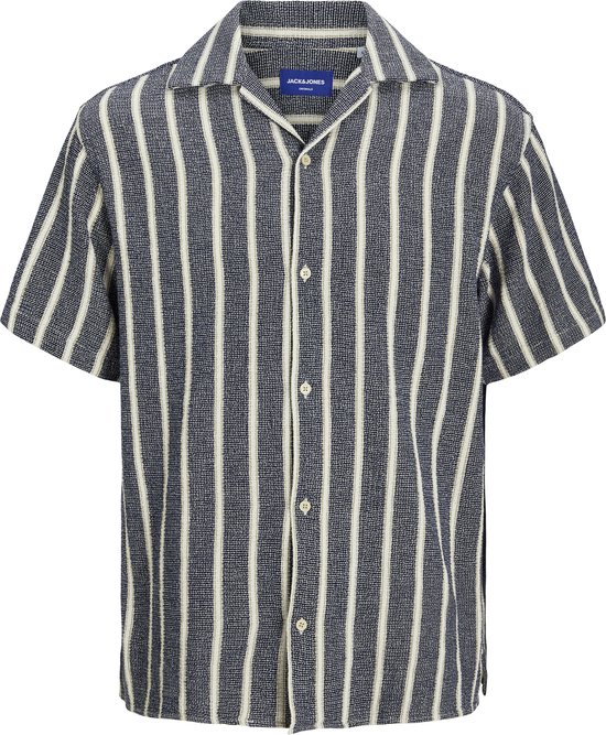 JACK&JONES PLUS JORCOBA STRIPE RESORT SHIRT SS SN PLS Heren Overhemd - Maat EU3XL US1XL