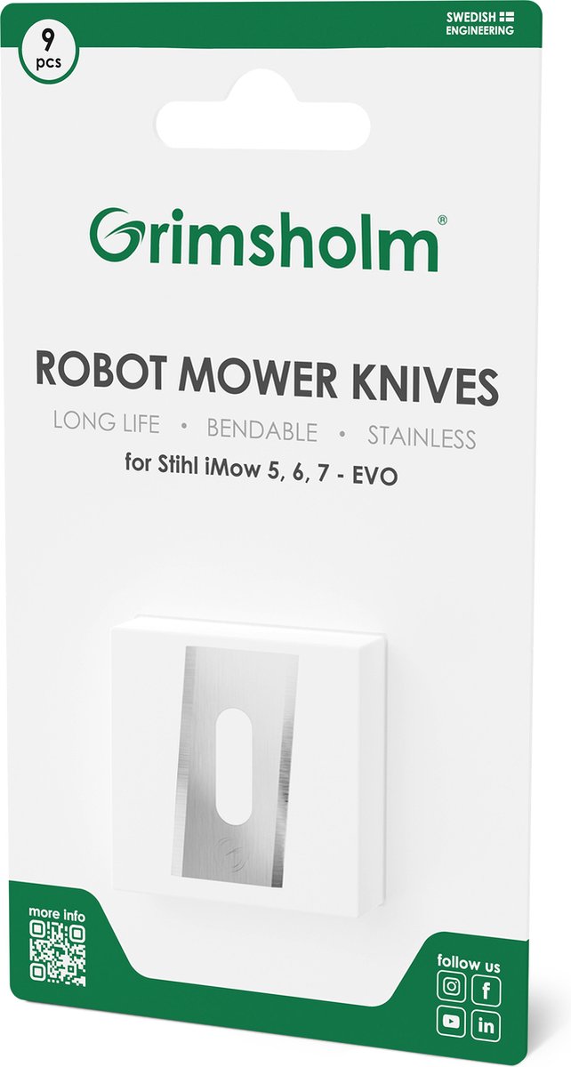 Grimsholm - Robotmaaiermessen voor iMOW 5, 6, 7, EVO - 9 stuks