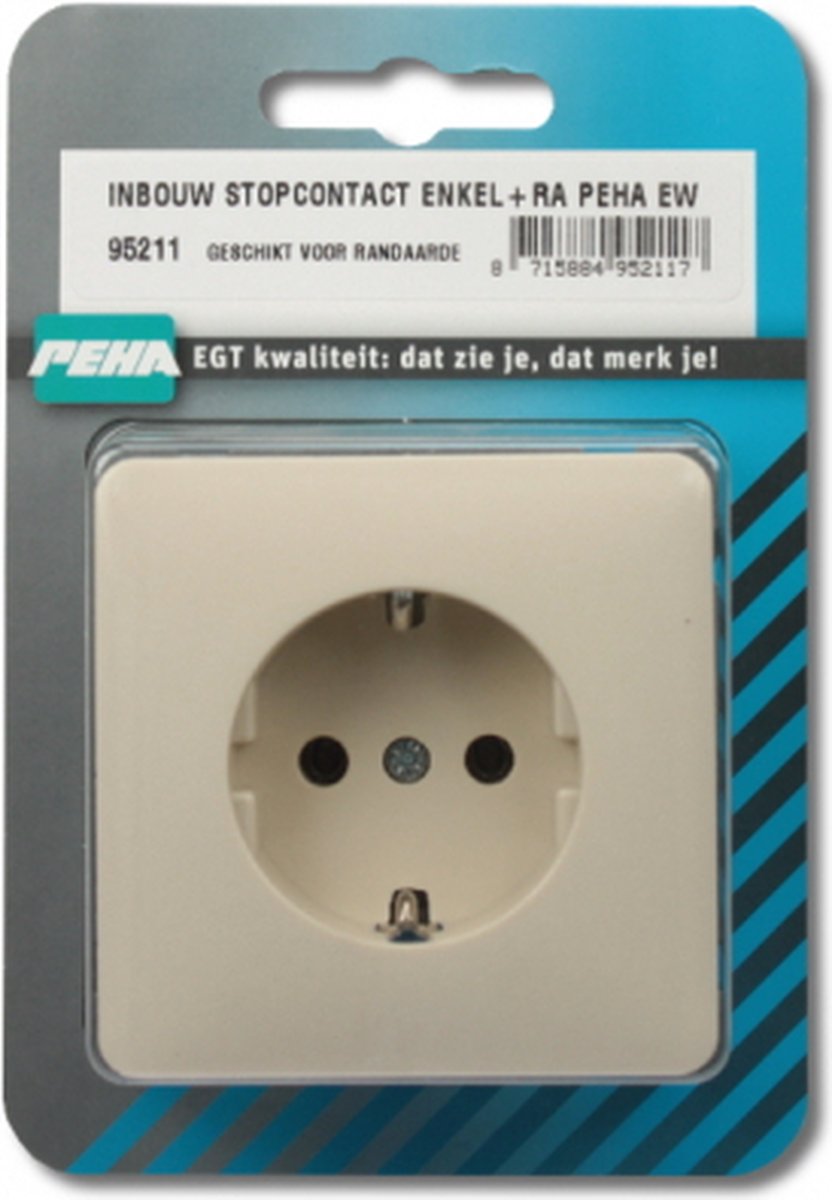INBOUW STOPCONTACT ENKEL+RA PEHA EW