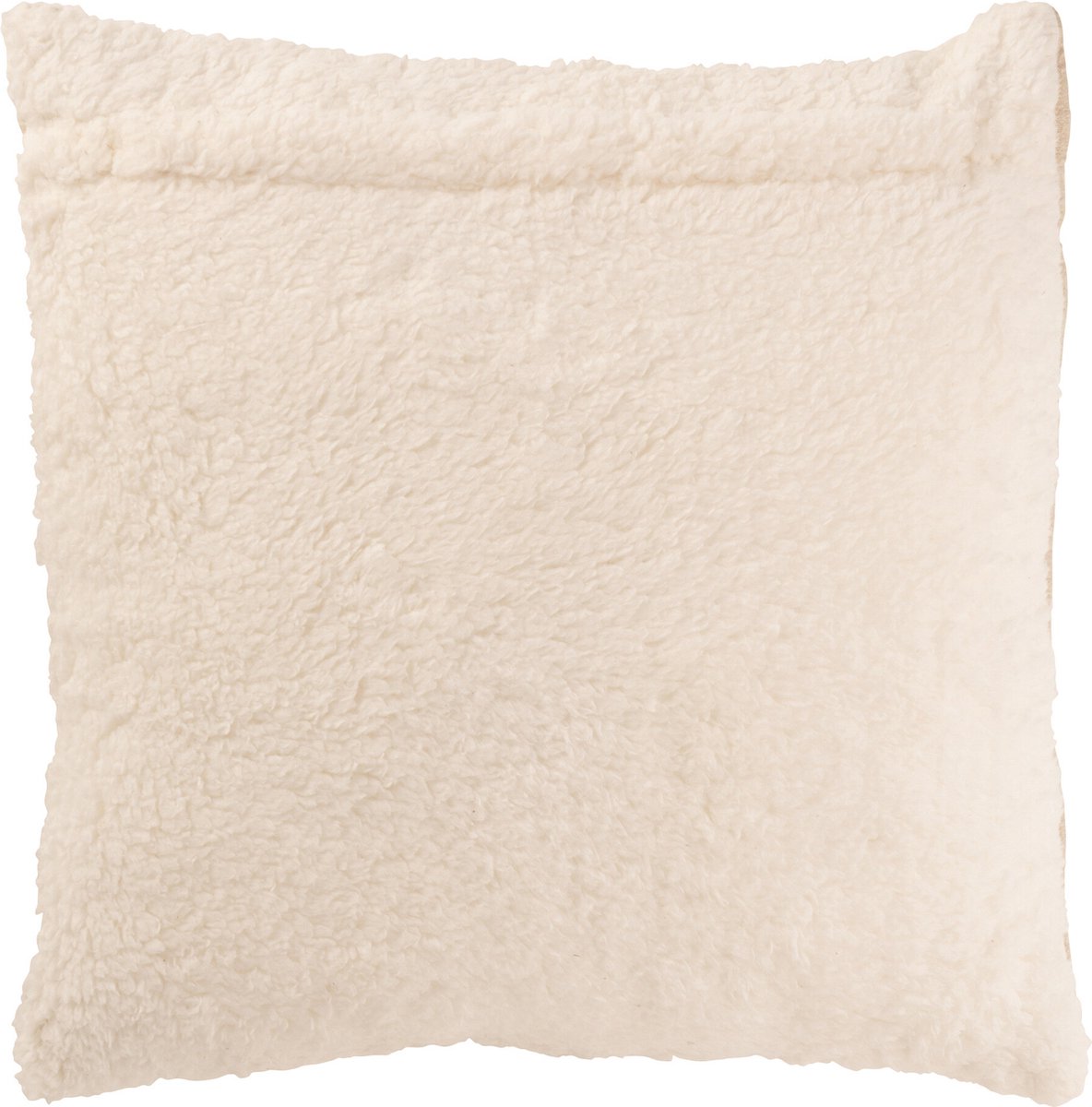 J-Line kussen teddy strepen stiksel - katoen/polyester - beige