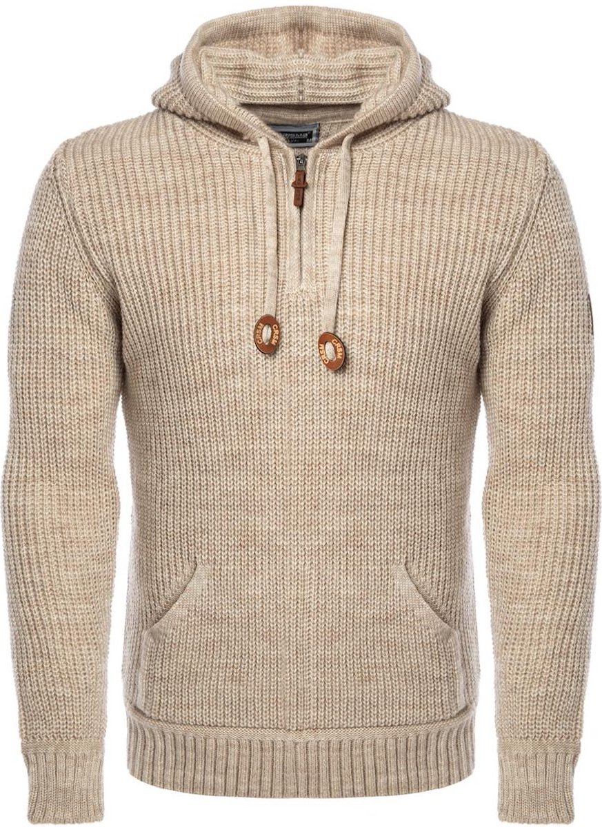 Carisma Casual Gebreide Heren Trui Met Rits En Capuchon - M