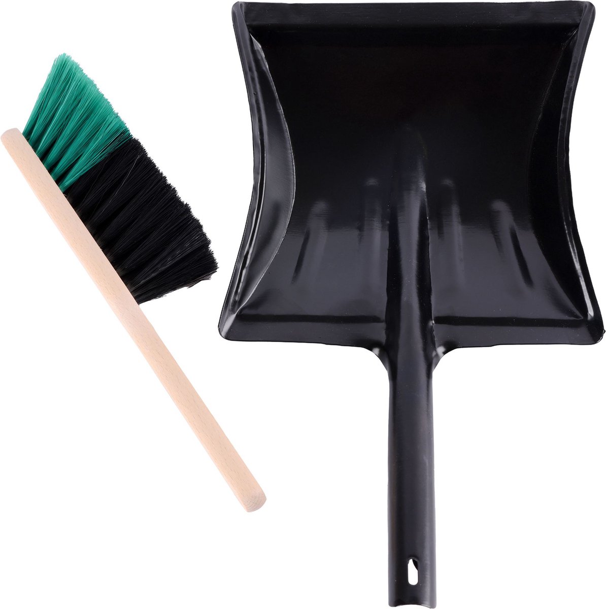 Goedkoopste Garronda Stoffer en Blik – Handveger - Open Haard – Zwart/Groen - GD-WAL-MAD-DustpanBrush